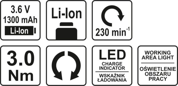 WKRĘTAK AKUMULATOROWY 3.6V 1.3 AH - obrazek 7